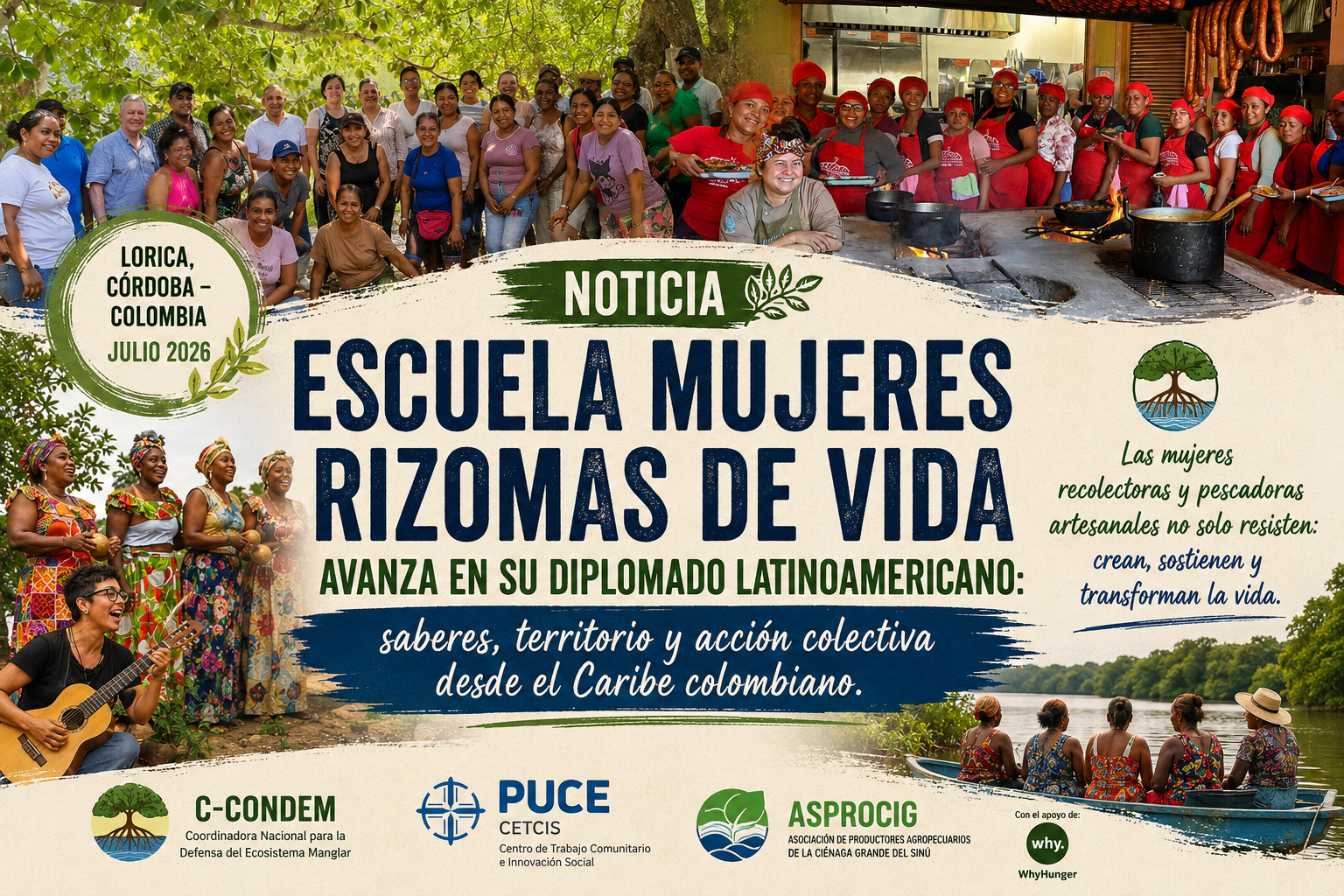 NOTICIA. Escuela Mujeres Rizomas de Vida avanza en su Diplomado Internacional: saberes, territorio y acción colectiva desde el Caribe colombiano.